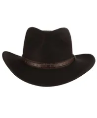 スカラ メンズ アクセサリー 帽子 オーバーレイ Scala Mens Felt Outback Overlay Hat Black ブラック