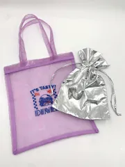 BAYFLOW ベイフロー メタリック巾着入り メッシュ 刺繍 トート バッグ 紫 ■■レディース