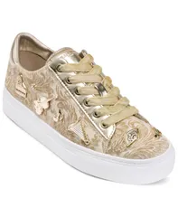カール ラガーフェルド レディース シューズ スニーカー KARLAGERFELD PARIS Womens Cate Rococo Pins Round Toe Sneakers White Golのサムネイル