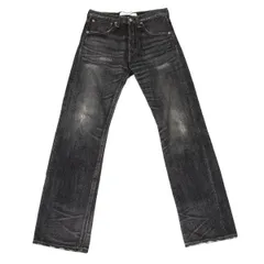 ジュンヤワタナベ コムデギャルソン デニムJUNYA WATANABE COMME des GARCONS denim クラッシュデザインセルビッジストレートデニムパンツ 黒XSのサムネイル