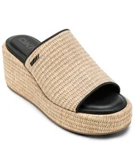 ダナ キャラン ニューヨーク レディース シューズ サンダル DKNY Womens Conrad SlipOn Wedge Sandals Natural Black ブラックのサムネイル