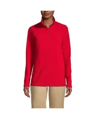 ランズエンド レディース アウター ジャケット・ブルゾン ハーフジップ フリース Lands End Womens Lightweight Fleece Quarter Zipullovered レッド