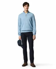 ロッドアンドグン メンズ アウター ニット・セーター コットン Rodd Gunn Mens Fortrose Cotton QuarterZip Sweater Ocean