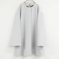 ◎UNITED ARROWS ユナイテッドアローズ ノーカラーコート オーバーサイズ トリアセテート ポリエステル ライトグレー レディース 38 b01268のサムネイル