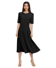 マギーロンドン レディース トップス ワンピース ミディワンピース ミディ 半袖 Maggy London Womens ShortSleeve Midi Dress Black ブラック