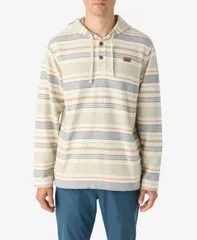 オニール メンズ アウター パーカー・スウェット フリース ONeill Mens Bavaro Stripe Poncho Fleece Tops Cream クリームのサムネイル