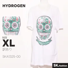 訳あり HYDROGEN トップス ロングシャツ　半袖　膝上丈　ワンポイント　ドクロ　コットン100％のサムネイル