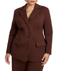 エロクイ レディース アウター ジャケット・ブルゾン プラスサイズ ブレザー ELOQUII Womens Plus Size Ultimate Nipped Waist Blazer Chicory