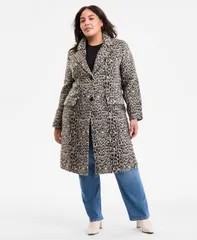 ビーシービージーマックスアズリア レディース アウター ジャケット・ブルゾン プラスサイズ コート BCBGMAXAZRIA Plus Size SingleBreasted Coat Leopardのサムネイル