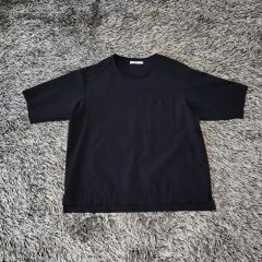 ネイビー 半袖Tシャツ ジップポケット 袖柄切替 - メルカリ