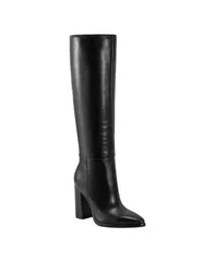 マーク・フィッシャー レディース シューズ パンプス トール ブーツ ヒール Marc Fisher LTD Womens Lannie Tall Block Heel Boots Regular Wide Calf Black Leather ブラック