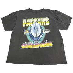 90年代 NFL グリーンベイ・パッカーズ スーパーボウル 1996 半袖Ｔシャツ プロチーム アメフト ブラック(メンズ XXL相当)中古 古着 Y0219