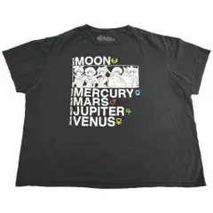 美少女戦士セーラームーン 半袖Ｔシャツ 大きいサイズ アニメ ブラック(メンズ 2XL)中古 古着 Y0226