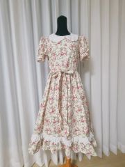 ワンダフルワールド 白詰草 黄チェック ヨーク パッチワークワンピース ワンダフルワールド 白詰草 黄チェック ヨーク パッチワークワンピース