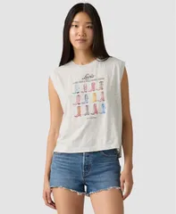 【送料無料】 リーバイス レディース タンクトップ トップス Womens Boxy Crew Neck Tank Top Tank Allover Textureのサムネイル