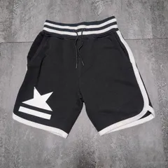 Hydrogen Men S Star Logo Sweat Shorts Half Pants Black White Side Line ハイドロゲン メンズ スウェットショーツ メンズS ブラック スター ロゴのサムネイル