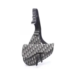 ディオール Dior ウエストバッグ ボディバッグ SADDLE サドル オブリーク ジャガード ネイビー キャンバス レザー オブリーク サドル ボディバッグ メンズ Used Aのサムネイル