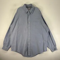 古着 ブルックスブラザーズ Brooks Brothers 長袖シャツ ボタンダウン USA製 L  ブルー系 無地 メンズ