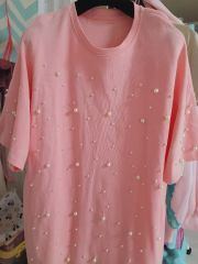 APEE ハート柄❤️Tシャツ カモスリーブラグランT XS ピンク - メルカリ