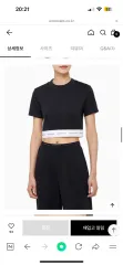 Calvin Klein カルバン・クライン レディース クロップド半袖Tシャツ