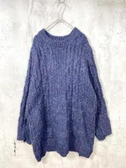 SELECT MOCA セレクトモカ 定価5940円 ケーブル編みミックスオーバー ニット セーター sizeF/青  ◇■レディース