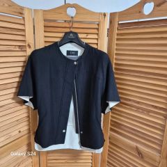 Schottショット 半袖パンチングレザージャケット ブルー M 3111001