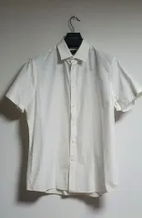 H&M メンズ 白 半袖 シャツ