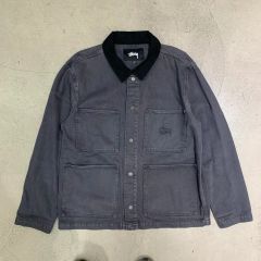 Stussy ジップアップリネンジャケット グレー Mサイズ 復刻 - メルカリ
