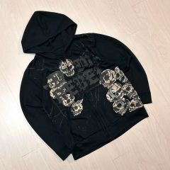 値下げ早い者勝ち Thirteen Japan パーカー ブラック ヒョウ柄 - メルカリ