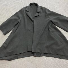 sale！Lisette リゼッタ ネイビーノーカラー ロングコート ウール 