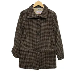 Harris Tweed(ハリスツイード) コート レディース美品  - ブラウン×黒 長袖/千鳥格子柄/秋/冬のサムネイル