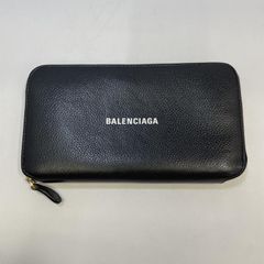 ⭐️ 美品 バレンシアガ エブリデイ ロゴ ラウンドファスナー 長財布 ブラック ☆美品☆ バレンシアガ エブリデイ ラウンドファスナー 長財布