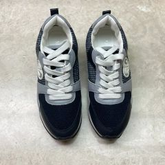 新品未使用】MANA厚底スニーカー マルチカラー メッシュ スエード 