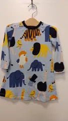 M02　マリメッコ　Marimekko　子供服　アニマル柄　ワンピース　90cm　コットン100%　洗濯OK　【右袖に汚れ有り】のサムネイル