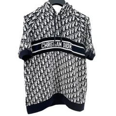 【中古】 Christian Dior クリスチャン・ディオール  オブリーク ショートスリーブスウェットシャツ パーカー  フード付き コットン ネイビー 【L】113S06A4022 レディース  24002241 HOのサムネイル
