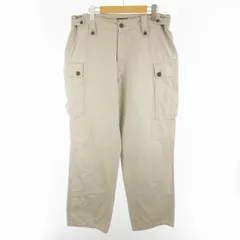 ポロジーンズ ラルフローレン POLO JEANS メキシコ製 Ｗ34 カーゴパンツ ワーク ロゴ ベージュ コットン ボトムス 90ｓ ヴィンテージ オールド