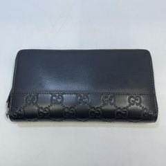 美品】グッチ 長財布 インプリメ ラウンドファスナー GG柄 黒 ロゴ金具