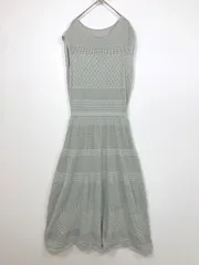 ABITOKYO アビトーキョー クロッシェ編みフレンチスリーブサマーニットロング ワンピース size0/グレー ■◆レディース