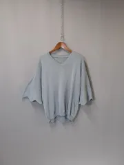 袖POINT Vネック グレー ニット S