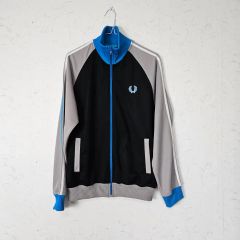 ✨FRED PERRY✨トラックジャケット グレー 青 黒 ワンポイントロゴ 