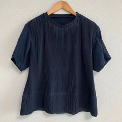 美品 PLEATS PLEASE 半袖 ブラウス ネイビー カットソー トップス