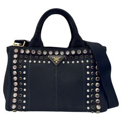✨極美品✨PRADA スタッズ プラダ 2way ショルダーバッグ レザー 黒 