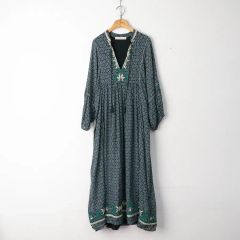 ウィムガゼット 定価3,3万 ゆったりボリュームスリーブ麻混インド刺繍