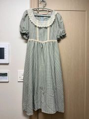 メリージェニー ギンガム チェック コアラ フリルカラー ワンピース