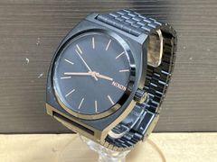 NIXON ブラッククォーツ 腕時計 新品電池 5針 メンズ フリーサイズ 