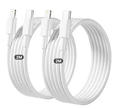 ライトニングケーブル タイプc 2M 2本【正規MFi認証品】iPhone 充電ケーブル cタイプ 最大27W対応 USB PD急速充電＆高速データ c to lightning for iPhone14/13/12 Pro Max/11/X/8/i ...