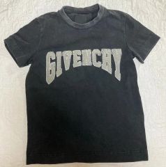 レア品 イヴ サンローラン⭐︎ベロア生地クリアストーンロゴTシャツ黒