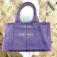 PRADA キャンバス トートバッグ パープル - メルカリ
