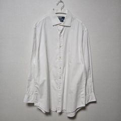 希少XL】ポロラルフローレン リネン 長袖シャツ 白 ダブルポケット 麻 