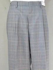 男子夏用チェックスラックス　グレーのサムネイル